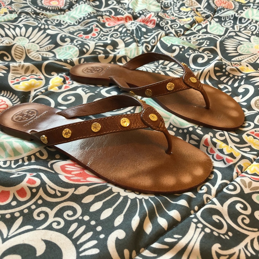 Tory Burch leather flip flops